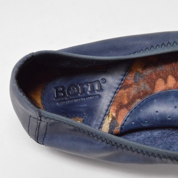 Born Leather Julianne Ballet Flats, Steel Blue Color - Picture 3 of 12